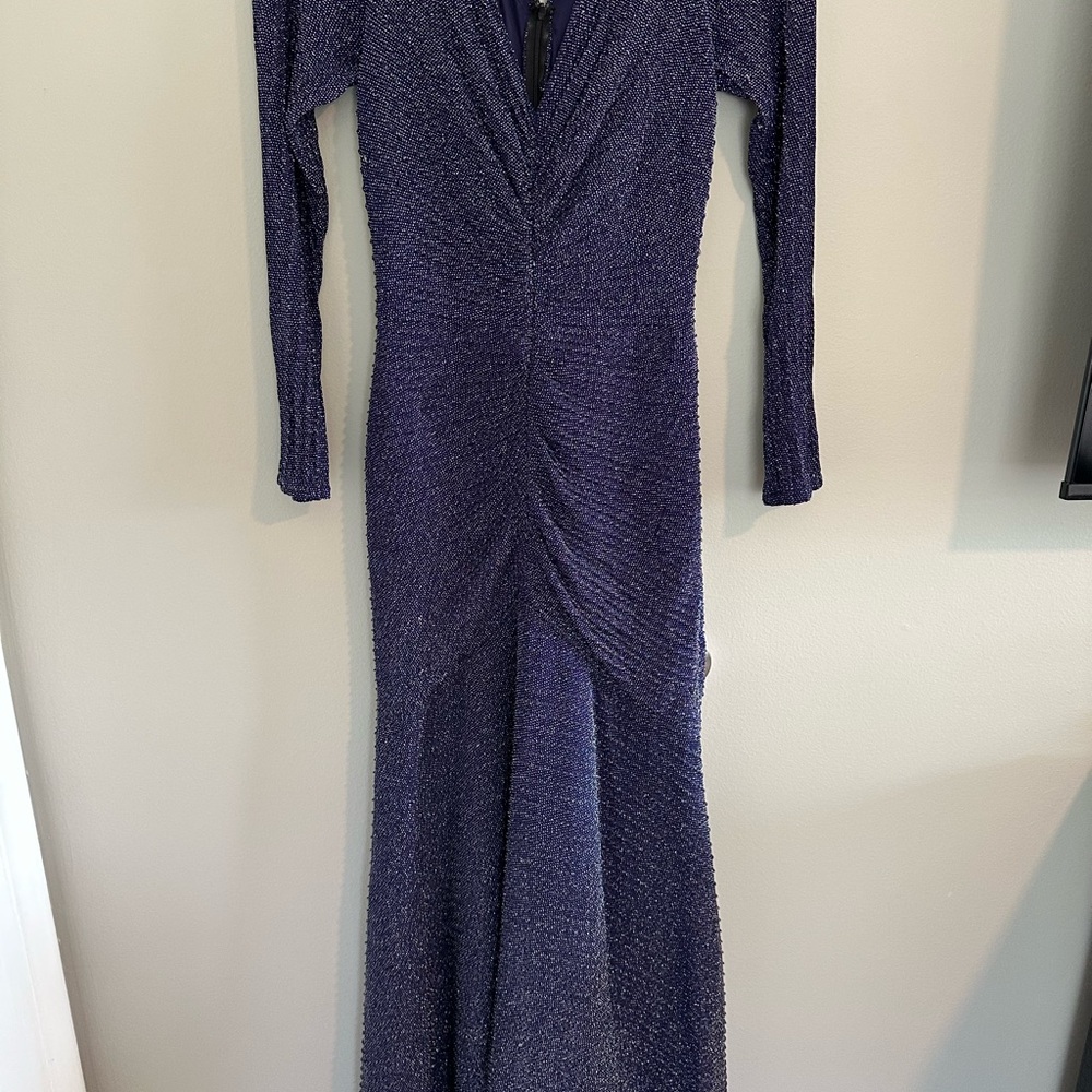 Elegant Long-Sleeve Purple Dress